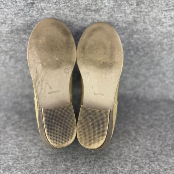 ✅Vepose New York Boots Womens 9.5 Beige Leather Perforated Pull On Ankle Booties - Picture 4 of 10